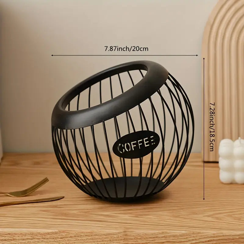 Coffee Pod Holder & Multipurpose Fruit Bowl - Stainless Steel Organizer for Kitchen, Office, and Living Room