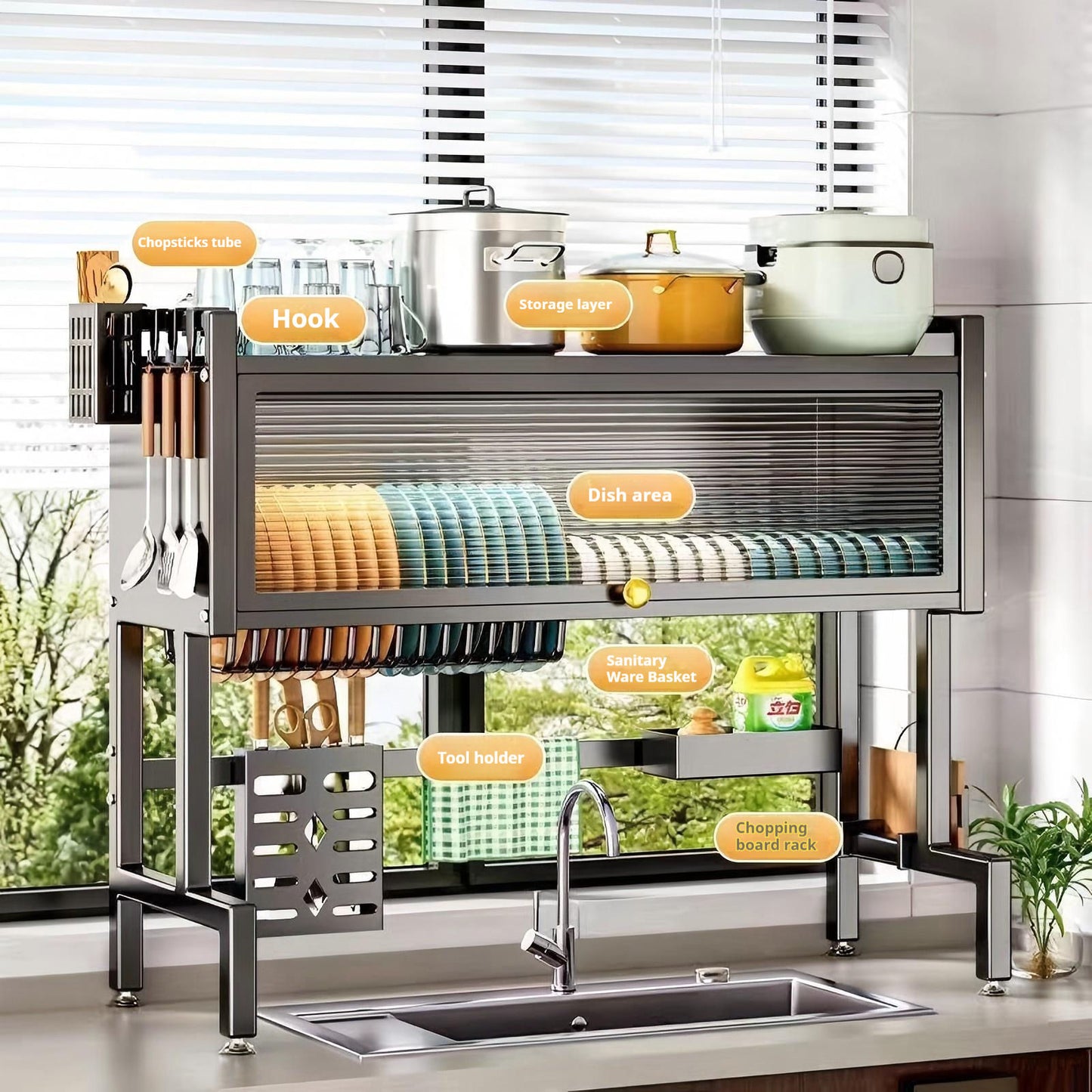Multifunction Dish Rack Drainer