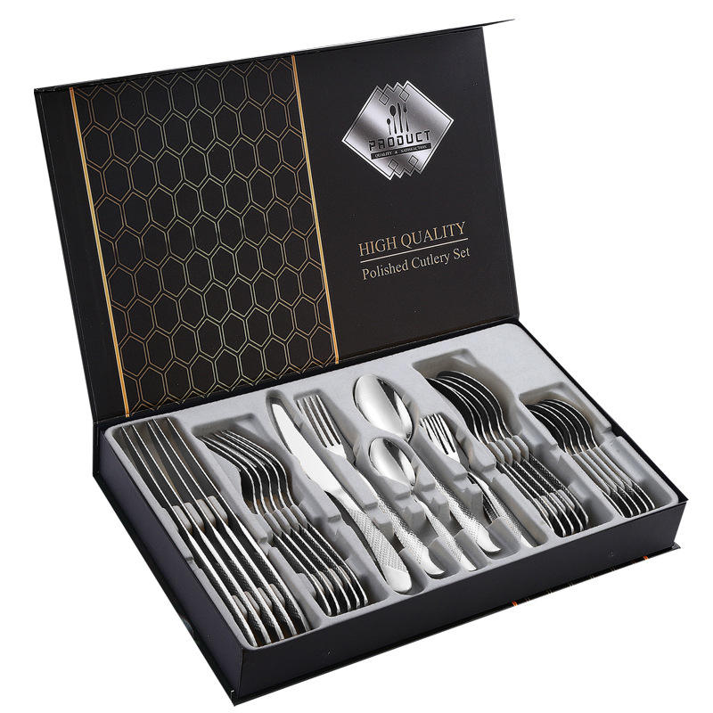 30 Pieces Silverware Cutlery Set Including 6 Pieces Dinner Forks 6 Pieces Dessert Forks 6 Pieces Knives 6 Pieces Dinner Spoons 6 Pieces Dessert Spoons