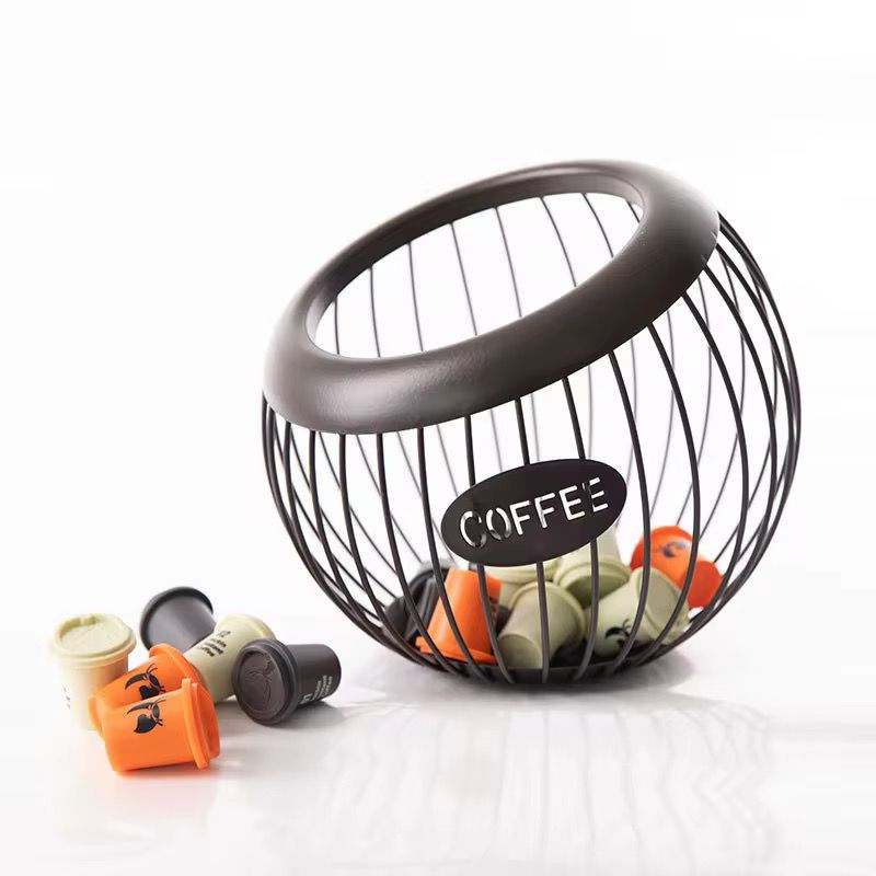 Coffee Pod Holder & Multipurpose Fruit Bowl - Stainless Steel Organizer for Kitchen, Office, and Living Room