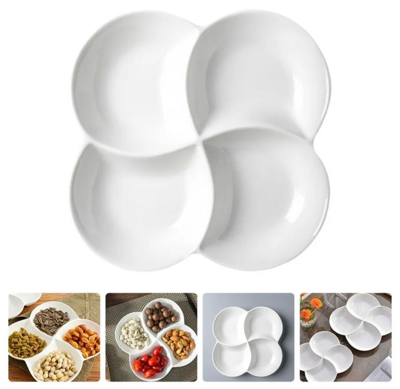 Glass Divided Serving Plate – Elegant & Functional Party Platter