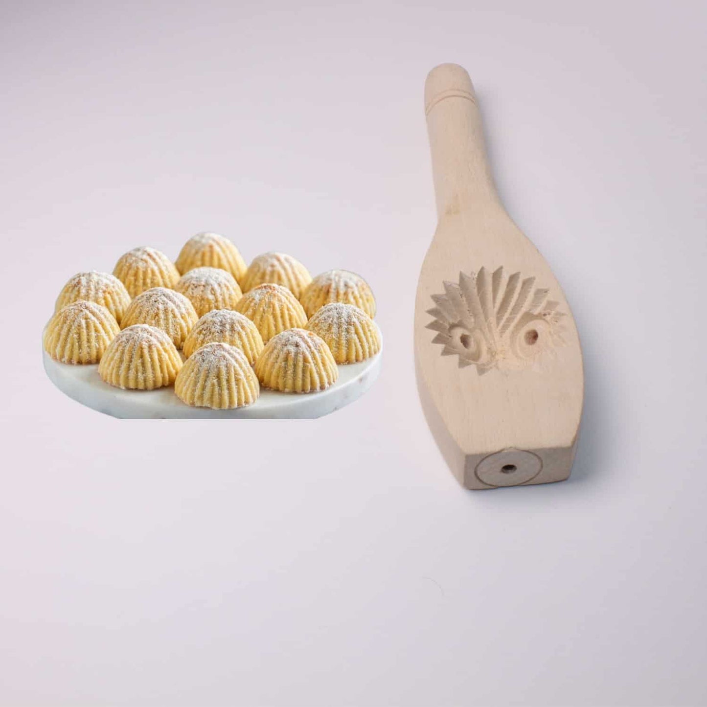 Traditional Wooden Maamoul Mold – Handmade Pastry Stamp