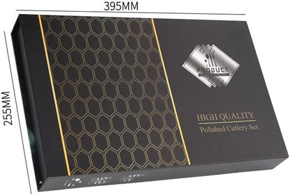 30 Pieces Silverware Cutlery Set Including 6 Pieces Dinner Forks 6 Pieces Dessert Forks 6 Pieces Knives 6 Pieces Dinner Spoons 6 Pieces Dessert Spoons