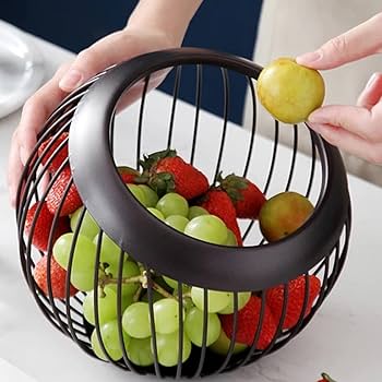 Coffee Pod Holder & Multipurpose Fruit Bowl - Stainless Steel Organizer for Kitchen, Office, and Living Room