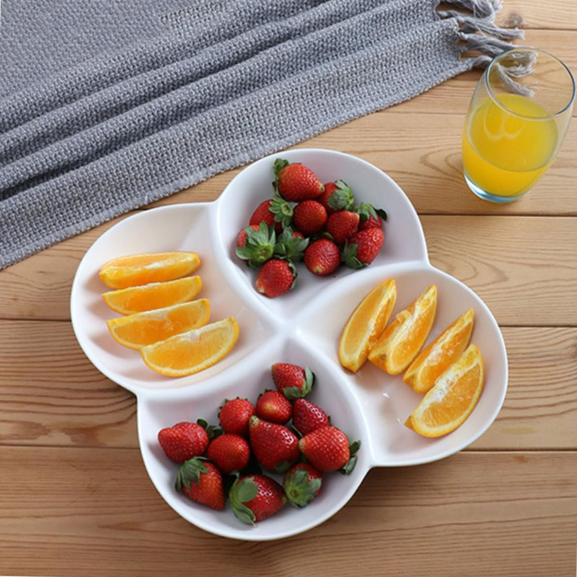 Glass Divided Serving Plate – Elegant & Functional Party Platter