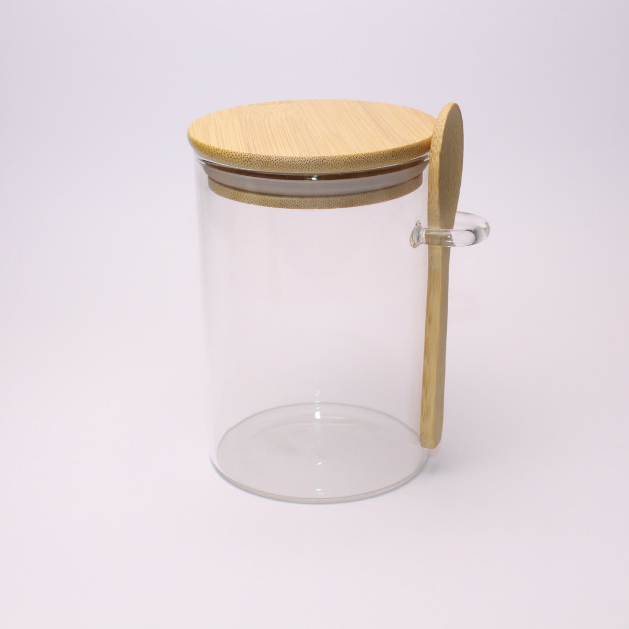 500 ML Glass Food Storage Container with Bamboo Lids and Wooden Spoons for Overnight Oats Containers Spices Tea Sugar and Coffee